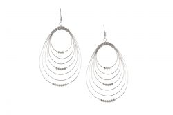 Silver earrings multi-rings